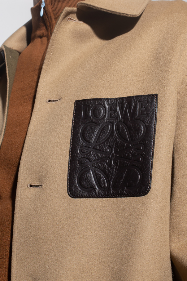 LOEWE Anagram-buttons flared coat Black - IetpShops NZ - Jacket 